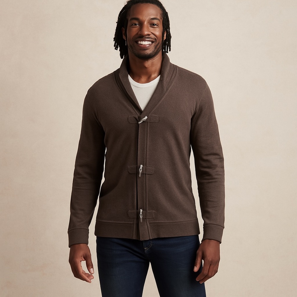 Banana Republic Shawl Collar Brown Toggle Cardigan Size XXL